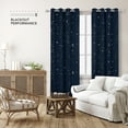 thumbnail image 7 of Deconovo Blackout Curtains for Kids Room, Silver Dots Printed Pattern (52W x 63L inch, Navy Blue, 2 Panels), 7 of 7