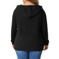 thumbnail image 3 of Agnes Orinda Women's Plus Size Hoodies Pullover Lightweight Drawstring Long Sleeve Fashion Sweatshirts 3X Black, 3 of 6