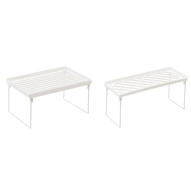(2-Pack) Rinsvye Expandable Stacking Cabinet Shelf Sponge Holder for Kitchen Sink Rack S/M/L Sizes Folding Stackable Counter Rack Organizer Cupboard Plate Dish Counter and Pantry Organizer Kitchen W