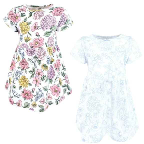 Luvable Friends Hudson Baby Dresses 2pk, Heirloom Blooms, 0-3M