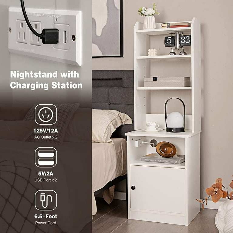 Tall sale bookshelf nightstand