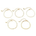 thumbnail image 1 of 5 pulseras de oro para mujer jinwen cadena pequeña minimalista pulseras apilables de moda, 1 of 8