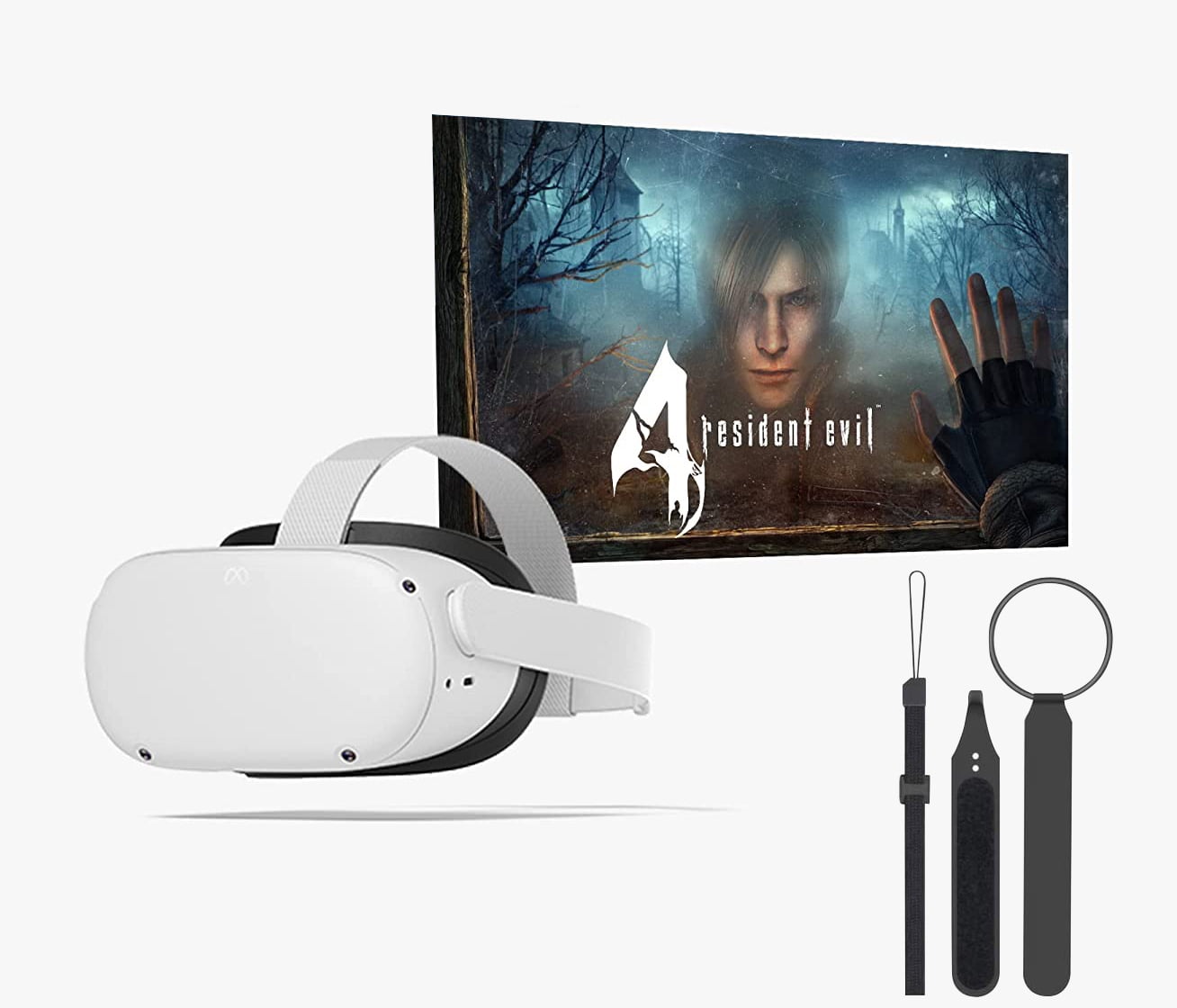 Meta Quest 2 — Advanced All-In-One Virtual Reality Headset — 128 GB with  Resident Evil 4 + Mazepoly Knuckle Straps