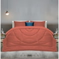 thumbnail image 2 of 3 Piece Luxury U Shape Pattern Comforter By D.N.G. BEDDINGS Set Premium Super Soft, 1000 Thread Count 100% Egyptian Cotton Oversized Super King Size Brick Red Color, 2 of 9
