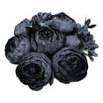 thumbnail image 1 of Flores 12 ramos de peonías artificiales Decoración para fotografía de bodas Ramos de rosas artificiales negras., 1 of 6