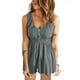 thumbnail image 2 of Mameluco con cuello en V para mujer, Mameluco de verano para mujer, monos cortos sin mangas con cuello en V, mameluco corto de alta capacidad, 2 of 4