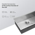 thumbnail image 5 of Izzovium 32 Inch Undermount Stainless Steel Kitchen Sink, 16 Gauge 9 Inch Deep Single Bowl Sink with Brushed Nickel Finish, 32"x19"x9" for Durable & Quiet Cooking, 5 of 7