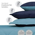 thumbnail image 3 of 8-Piece Queen Size Light Blue/Navy Comforter Set - Ultra Soft 2 Colors Reversible - Includes Comforter, Bed Skirt, Quilted Pillows and Shams, 3 of 3