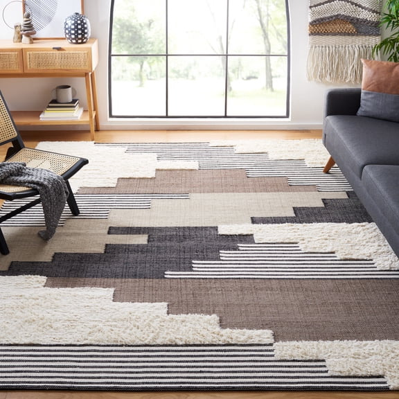 Safavieh Kenya Comhgham Geometric Area Rug, Black/Ivory, 8' x 10'