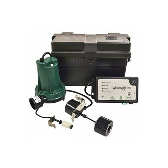 10 in. 1800 GPH Aquanot Fit Battery Backup Sump Pump System 7A Charger with Wi-Fi