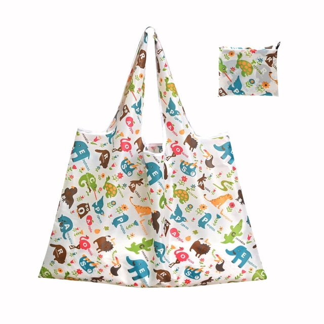 Bolsa de compras plegable de tela Oxford ecológica, 210D, bolsa de almacenamiento portátil grande, bolsa de compras de supermercado de gran capacidad