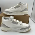 thumbnail image 2 of Ni - ke Ni - ke Air Jordan 3 Retro SE Craft Ivory White Grey Sneakers FJ9479-100 Men's 10, 2 of 5