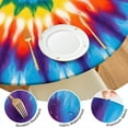 thumbnail image 4 of Colorful Rainbow Tie Dye Spiral Pattern Round Fitted Tablecloth with Elastic Edge,Dining Table Cover Waterproof,Outdoor Round Tablecloth for Camping,Dining,Indoor and Outdoor, 4 of 7