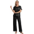 thumbnail image 5 of DAKIMOE Womens Pajama Sets Pajamas for Women Set Capri Sleepwear Short Sleeve Two-Piece Pjs Tops & Long Pants Casual Prints Lounge Sets for Women S-2XL, 5 of 8