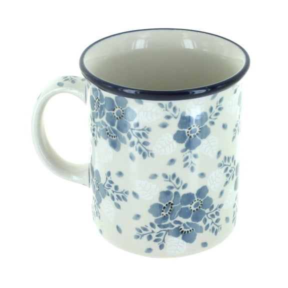 Blue Rose Polish Pottery Blue Fleur Small Coffee Mug