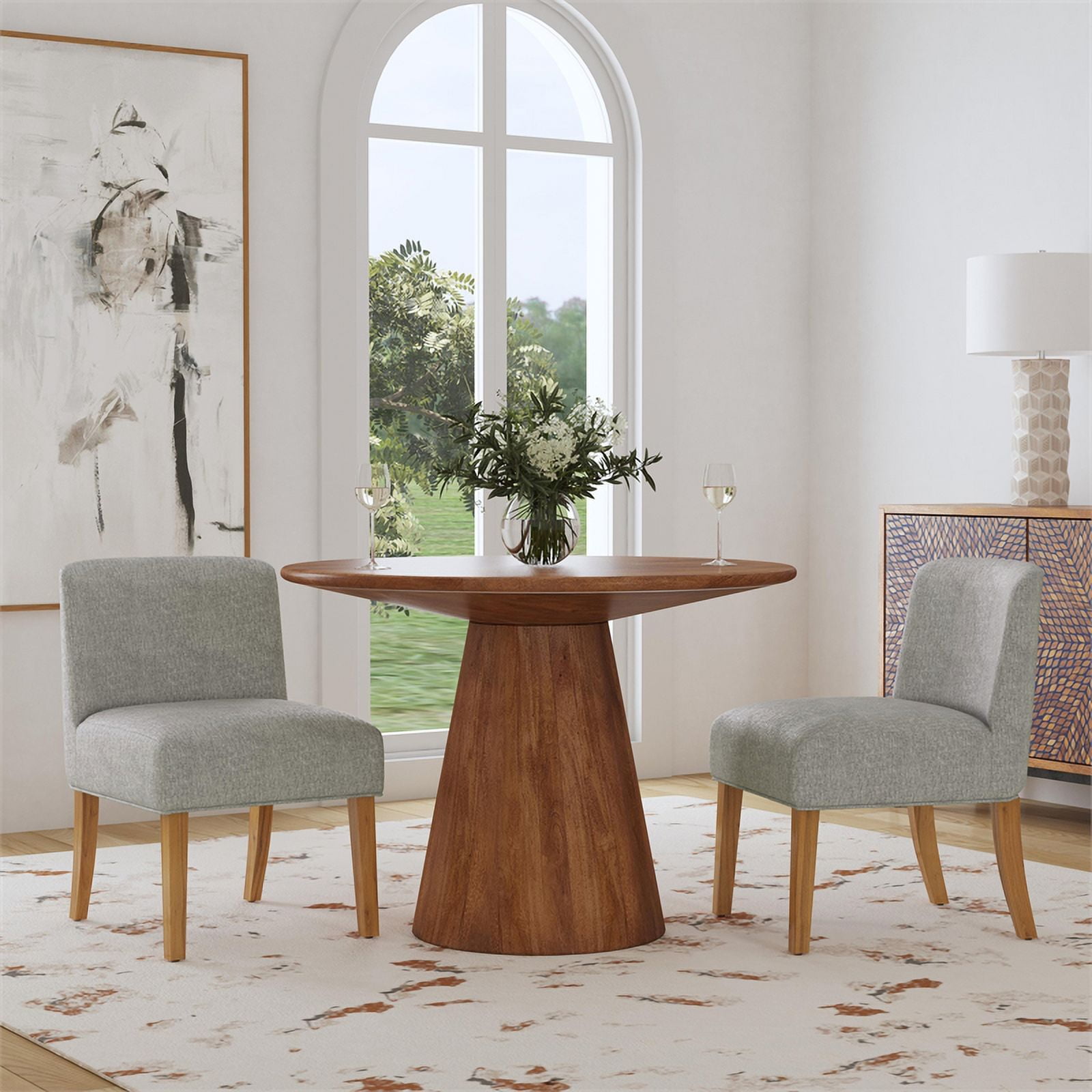 HomePop Mid-Back Upholstered Dining Chair, Gray