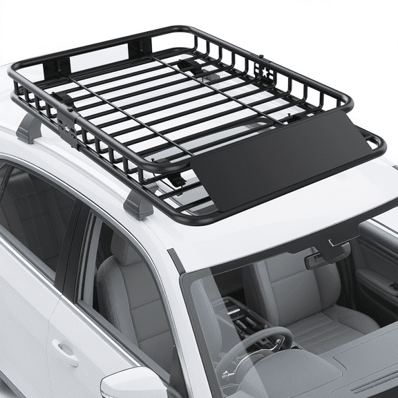 JoanKaren 51" x 36" Universal Roof Rack Basket,200 Lbs Capacity Rooftop Car Cargo Rack Carrier Basket,Luggage Storage Holder for SUVs,Trucks,Vehicles