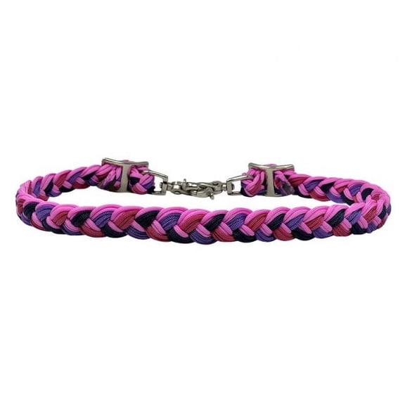 Showman Braided Pink & Purple Nylon Wither Strap