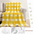 thumbnail image 5 of Yellow Plaid Blanket Soft Cozy Warm Throw Blanket for Couch, Plush Fuzzy Flannel Fleece Blankets for Sofa, Watercolor Grid Checker Gingham Farmhouse Bed Blankets Lightweight Gifts for Women, 50"x60", 5 of 9