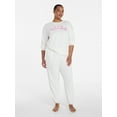thumbnail image 2 of Joyspun Women's French Terry Knit Bridal Jogger Sleep Pants, 29'' Inseam, Sizes XS-3X, 2 of 6