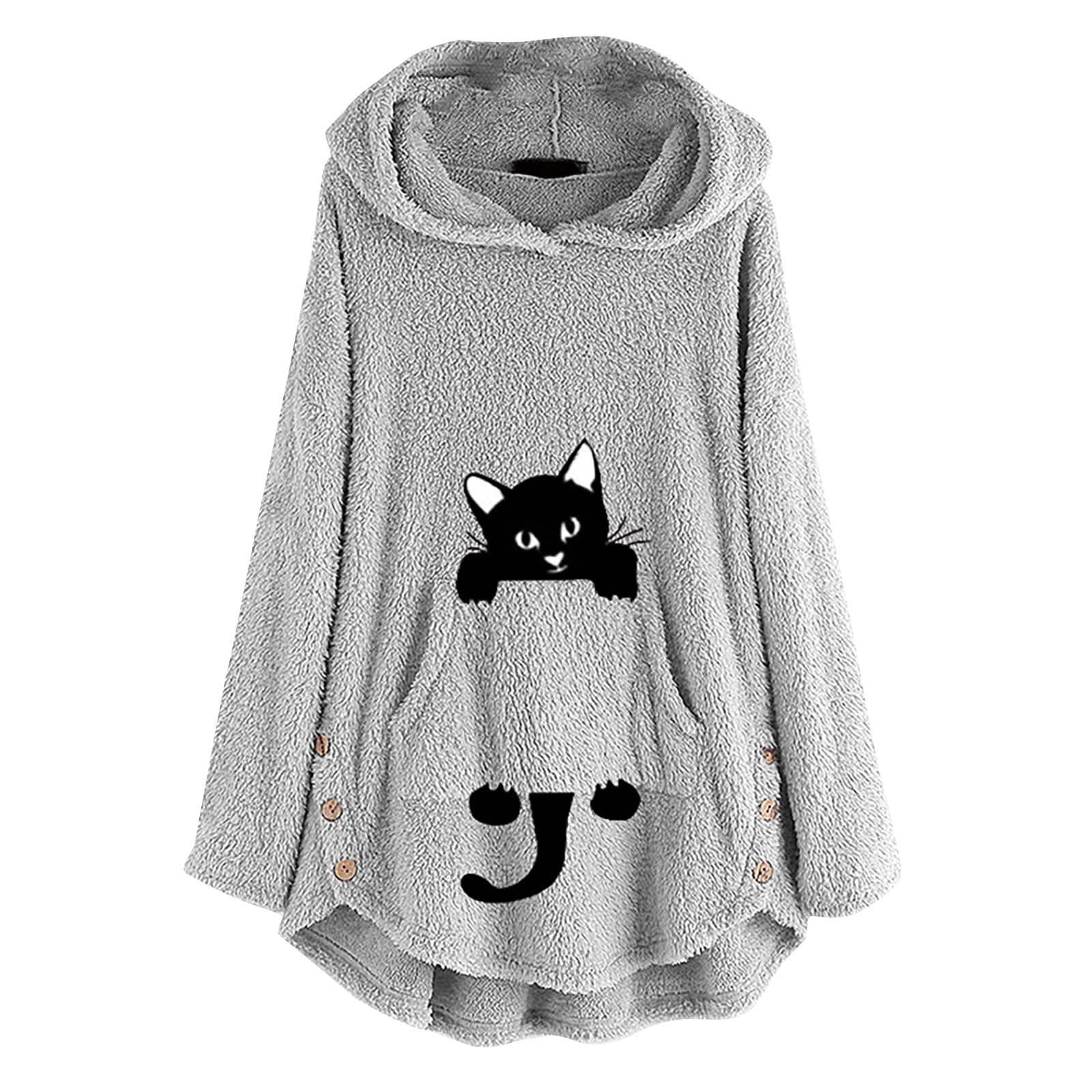 2023 Womens Oversized Sherpa Pullover Hoodie with Pockets Fuzzy Fleece ...