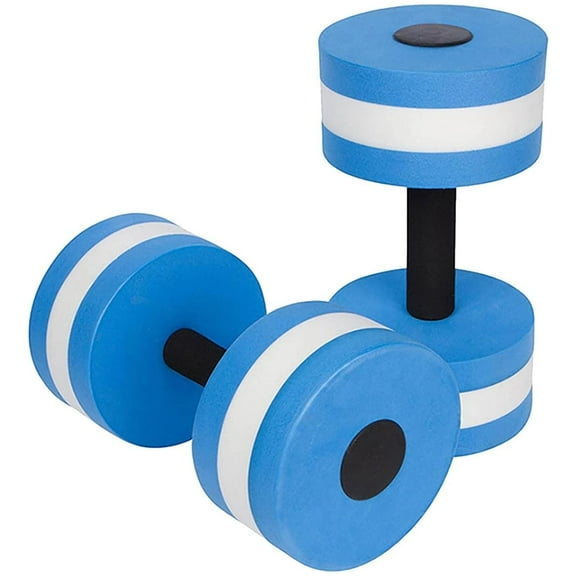 Aquatic Dumbbells for Pool & Water Exercise, Foam Pool Weights, Water Aerobics Equipment Dumbbells, Pool Fitness Barbells (Blue)2PCS
