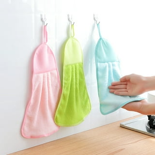 SDJMa Hand Towels with Hanging Loops, Hand Towels with Button Loop