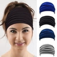 thumbnail image 5 of Bandana elástica negra para hombre, diadema japonesa, envoltura para rastas de cabeza de pelo largo para mujer, 5 of 5