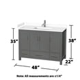 thumbnail image 4 of Wyndham Collection Sheffield 48" Wood Single Bathroom Vanity in Dark Gray, 4 of 4