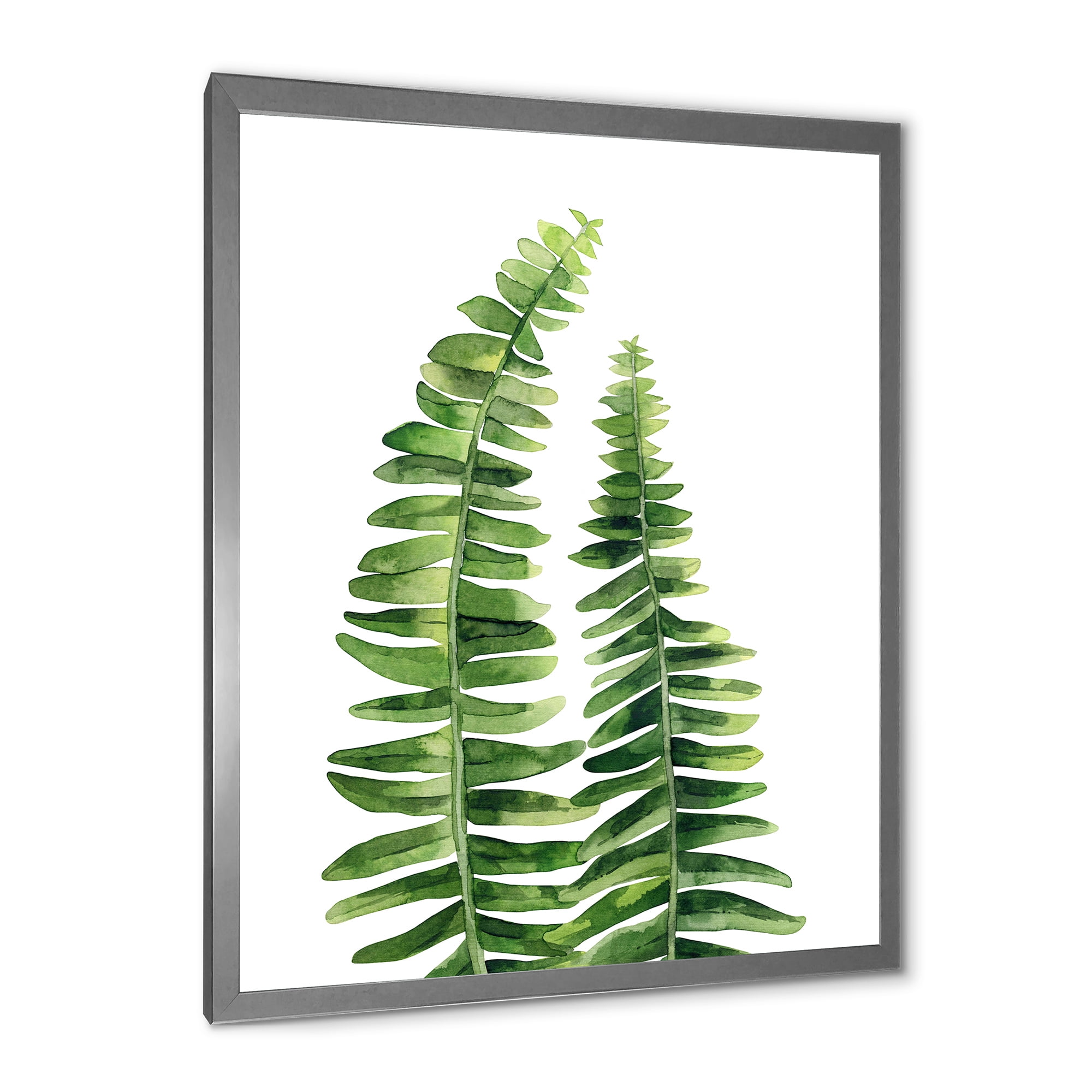 Designart 'Fern Plant Leaves Detail IV' Farmhouse Framed Art Print