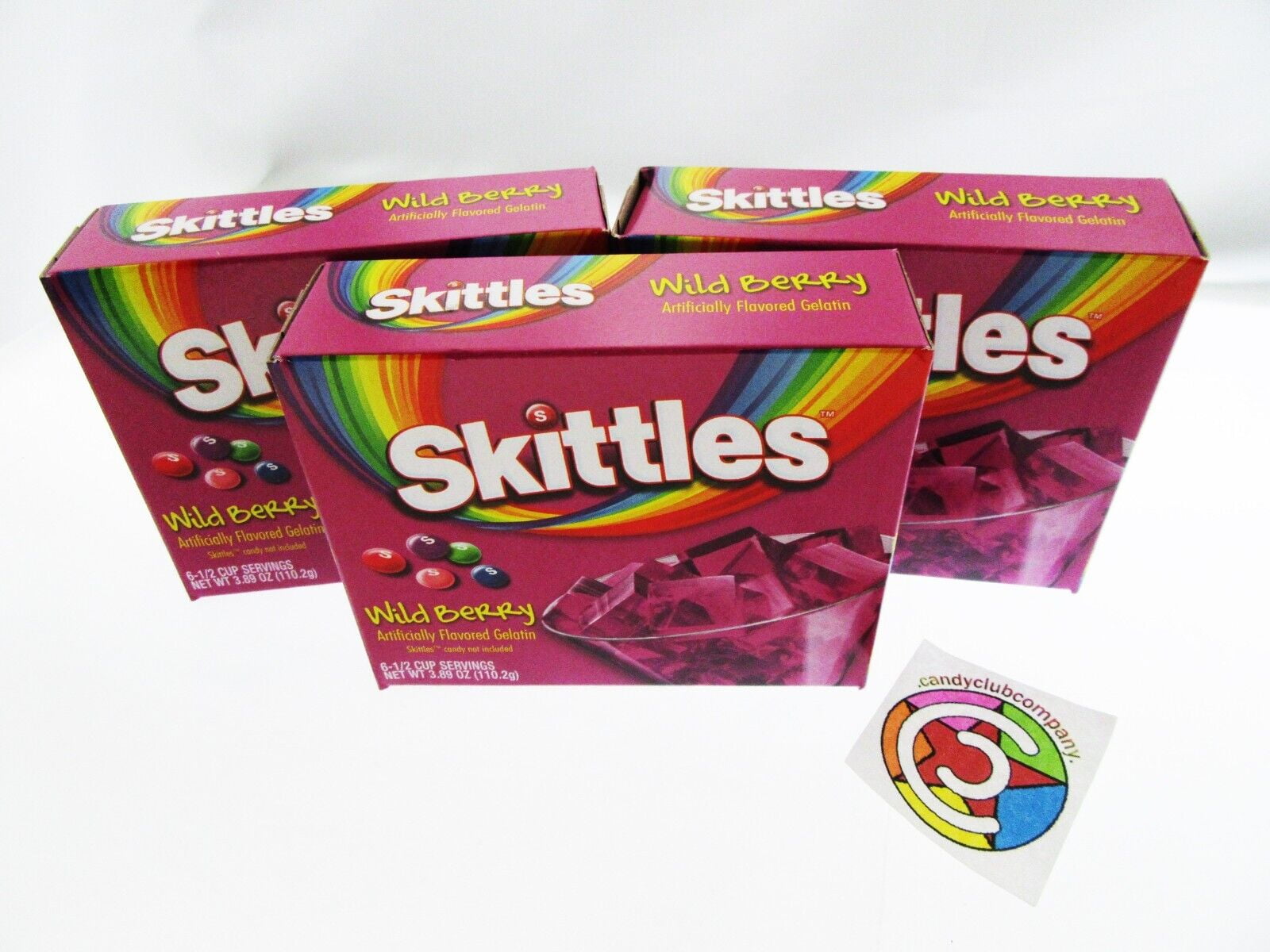 Skittles Wild Berry Gelatin Mix, 6 Servings, 3.89 oz Cardboard Box