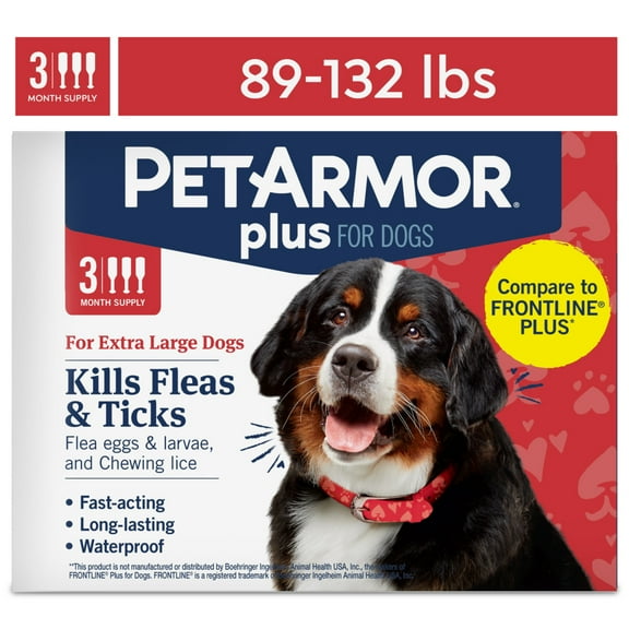 PETARMOR Plus for X-Large Dogs 89-132 lbs, Flea & Tick Prevention for Dogs