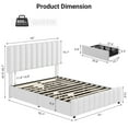 thumbnail image 3 of Garvee Linen Upholstered Platform Bed Frame with 4 Storage Drawers, Adjustable Headboard, Wooden Slats Support, No Box Spring Needed Queen, White, 3 of 9