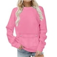 thumbnail image 2 of Fall Fashion Outfits Clothes New Oversized Casual Sweatshirts for Women Long Sleeve Crewneck Pullover Tops Fall Comfy Outfits with Pocket Pinky XXL, 2 of 5