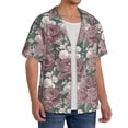 thumbnail image 4 of Xecao offers the Rose Flowers for Men's Casual Short-sleeved Shirt, a button-up collared shirt with a pocket, perfect for beach vacations and yacht travel in the XX-Large size., 4 of 7