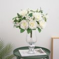 thumbnail image 4 of Flores artificiales Ramo de rosas Flores falsas Rosas blancas artificiales de seda 7 cabezas (blanco), 4 of 8