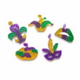 thumbnail image 3 of RSAMD 2023 New Gold Green Purple Glitter Acrylic Mardi Gras Carnival Holiday Earrings-#1, 3 of 8