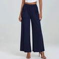 thumbnail image 3 of Womens Pants Wide Leg High Waisted Palazzo Pants Casual Trousers Work Business Loose Casual Wide Leg Pants with Pockets, 3 of 7