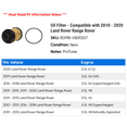 thumbnail image 2 of Oil Filter - Compatible with 2010 - 2020 Land Rover Range Rover 2011 2012 2013 2014 2015 2016 2017 2018 2019, 2 of 2