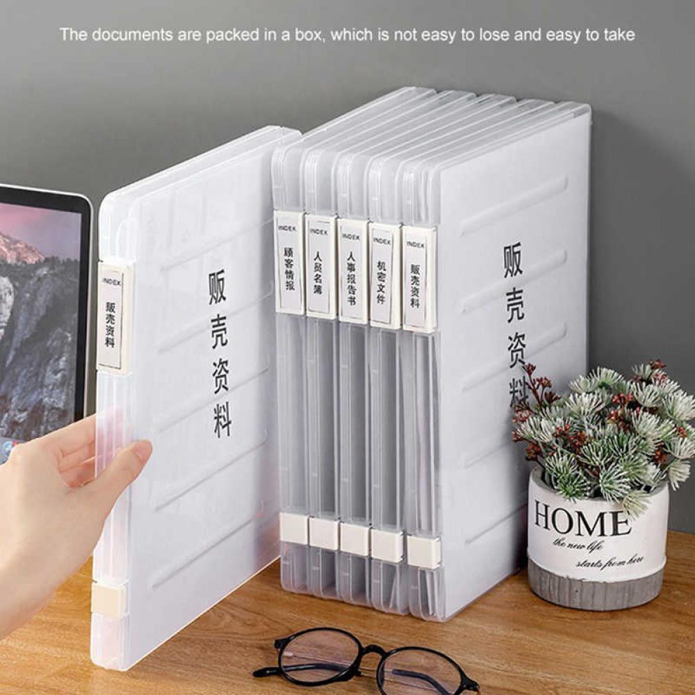 Cholemy 12 Pcs A4 Project Case Clear Portable Scrapbook Paper Storage Box  with Snap Tight Box Document Case Photo Storage Containers for Magazine