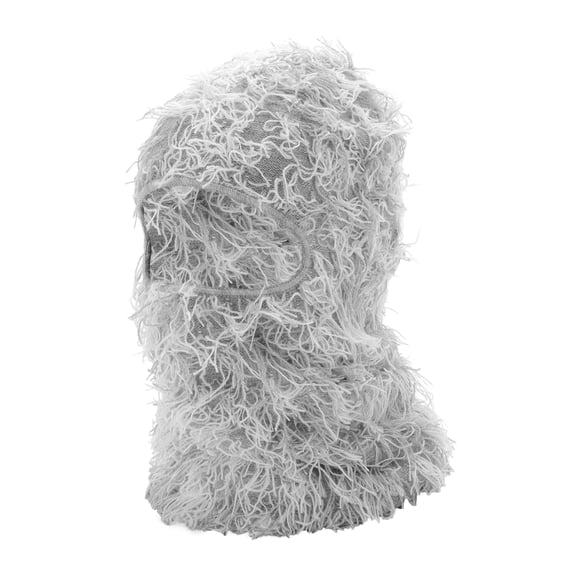 Unique Bargains 1 Pc Warm Face Mask Knitting Balaclava for Cycling Gray White