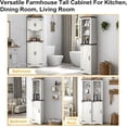 thumbnail image 2 of Blotout Farmhouse Bathroom Storage Cabinet, 5-Shelf Tall Storage Cabinet with Barn Door/Adjustable Shelves, Rustic Kitchen Cabinet w/Storage, for Bathroom,Living Room, Kitchen, White-Brown, 2 of 8