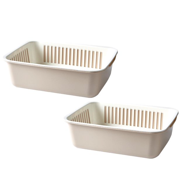 Shower Soap Dish With Hook 2 In 1 Kitchen Strainer Colander Set Household Double Layer Drainer Vegetable Washing Bowl Multifunctional Fruits Drain Basket Organizer Drain Basket Vegetable Gray