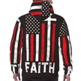thumbnail image 7 of Honeii USA Flag Cross Pattern Mens Hoodies Men's Loose Sleeve Sweatshirt,Pullover Hooded Sweatshirt for Men,Essentials Hoodie-X-Large, 7 of 7