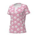 thumbnail image 5 of Fuzoiu Cute Cat Print Women's V-Neck T-Shirt,Women's Short Sleeve Top, Comfortable for Work, Leisure, and Sports, 5 of 7
