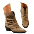 thumbnail image 3 of Women's Ankle Boots Suede Pointed Toe Heel Boots Puffy Design for Modern Style, 3 of 9