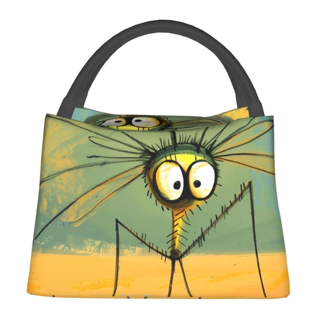 Easygdp Quirky Cartoon 123 Bolsa de Almuerzo Insulada Reutilizable, Bolsa de Mano y Bandolera para Oficina, Trabajo, Viajes