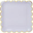 thumbnail image 5 of Sparkle and Bash Scalloped Paper Plates - 48 Count, 9-inch Square, Assorted Pastel & Gold Foil - Party Plates for Birthdays & Dessert Tables, 5 of 8