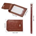 thumbnail image 2 of Unique Bargains Luggage Tag PU Holders Baggage Label Identifier with Strap Brown, 2 of 6