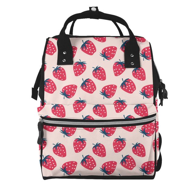 Easygdp Strawberry para Bolsa de Bebé de Gran Capacidad con Múltiples Bolsillos, Bolsa de Pañales para Padres, Bolsa de Viaje Organizada y Elegante